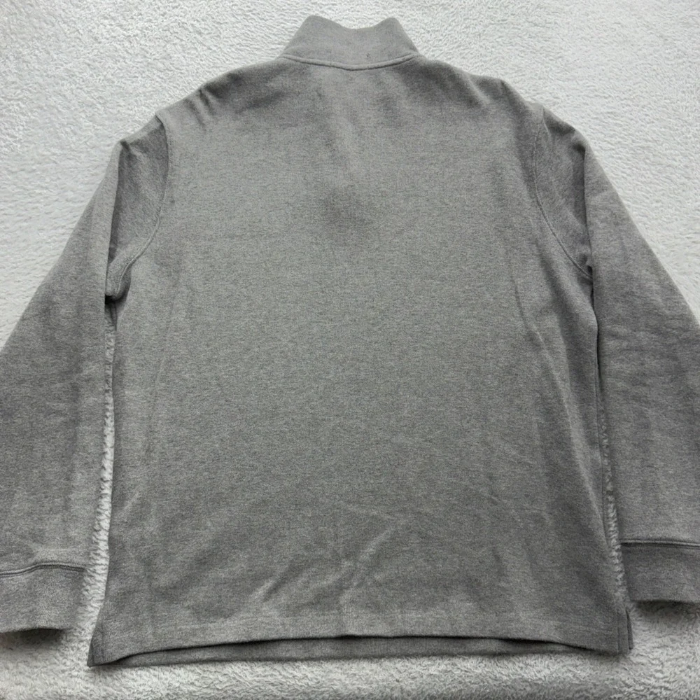 Polo Ralph Lauren Mens Large Gray Cotton Quarter Zip Pullover Sweater Mock Neck